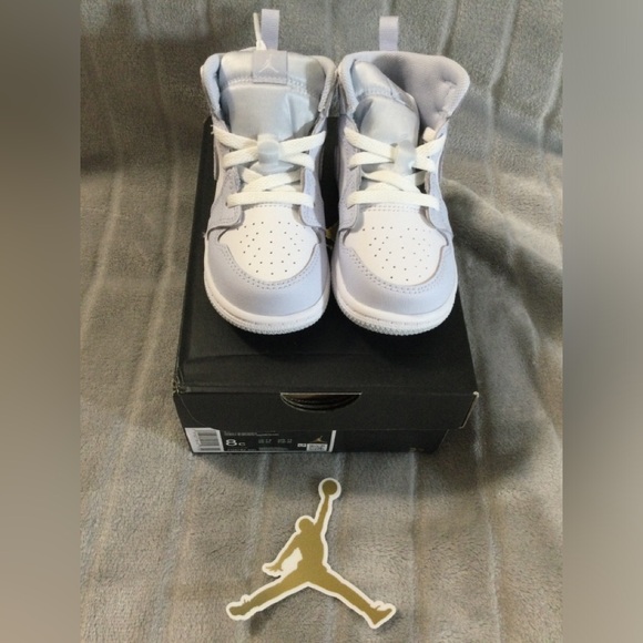 Nike Jordan 1 Mid Toddler Cobalt Bliss/White Size 8c - Picture 2 of 13
